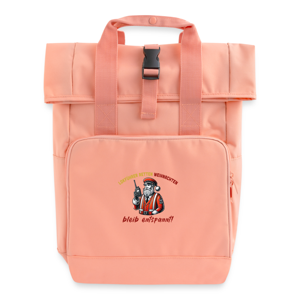 Rolltop Rucksack mit zwei Griffen - Chintzrosa