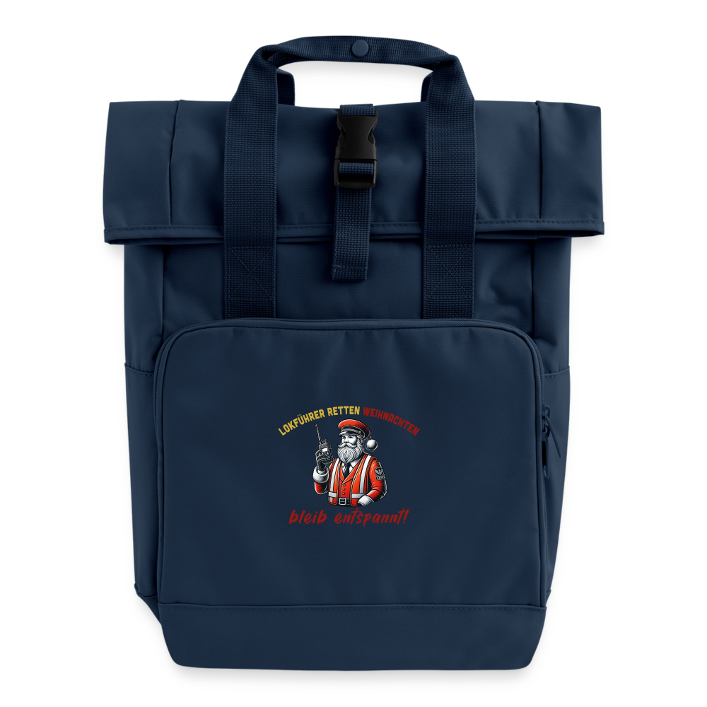 Rolltop Rucksack mit zwei Griffen - Navy