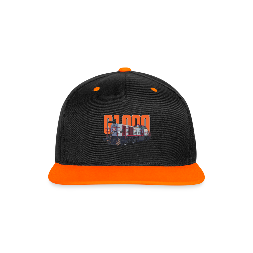 Kontrast Snapback Cap - Schwarz/Neonorange